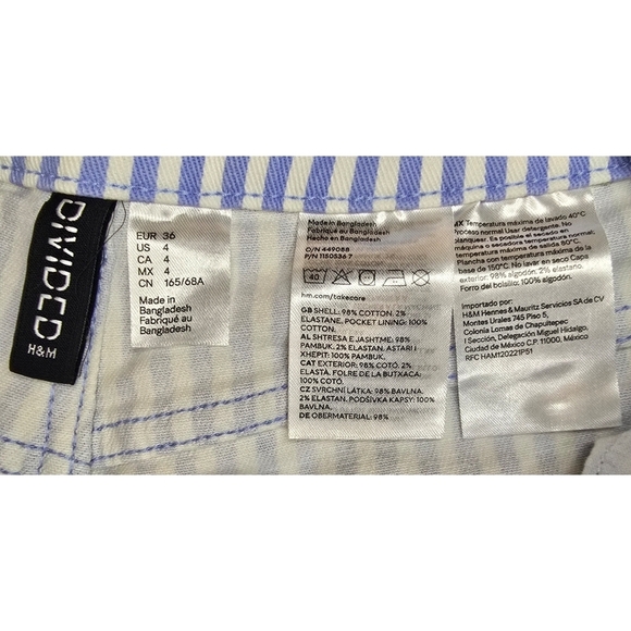 H&M Blue & White Striped Shorts Size 4 - Picture 6 of 6